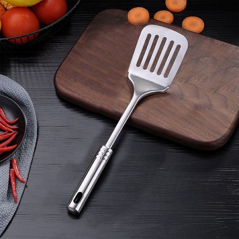 Spatule - Acier Inoxydable 304 - 32 x 8 cm - Pour Poêle en Fonte, Steak, Œufs, Brownies - 1 Pièce (1/5)