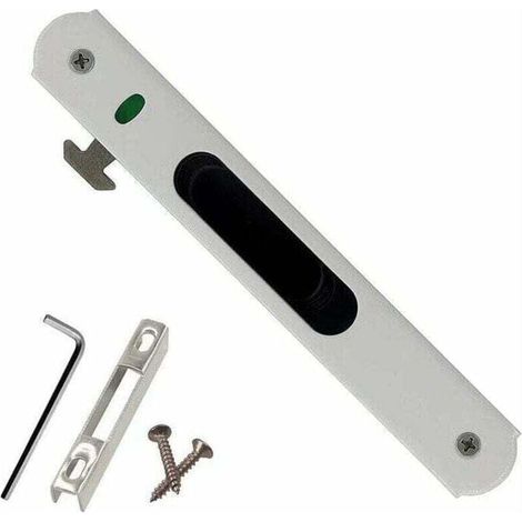 Serrure de porte coulissante - Garnitures de quincaillerie de verrouillage simple de fenêtre de porte coulissante en acier inoxydable de ménage (1/5)