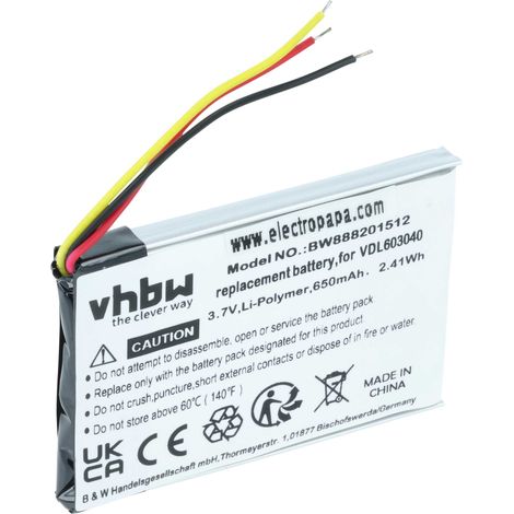 vhbw Batería compatible con Marshall Monitor, MID, Major III Bluetooth auriculares inalámbricos, cascos (650 mAh, 3,7 V, Li-poli)
