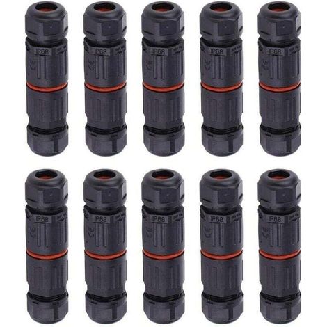 10 Stück IP68 wasserdichte 3-polige weibliche elektrische Steckverbinder für Außenkabelstecker