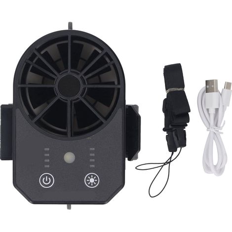 Ventilatore da Cintura Portatile – Batteria 2500 mAh Ricaricabile USB, 4 Velocità, Luce LED Integrata – ABS Leggero e Silenzioso – Design Pratico per Giardino, Trekking e Attività Outdoor (1/5)