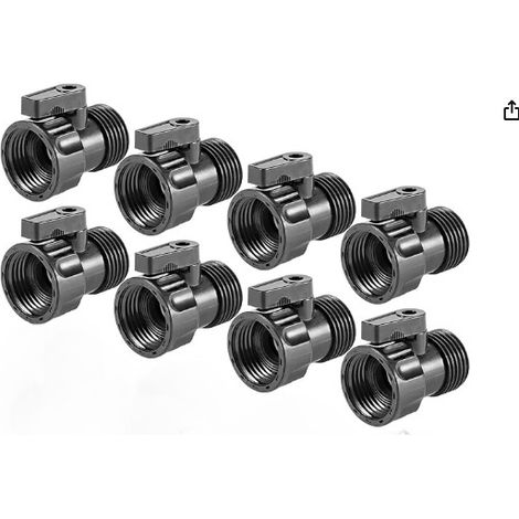 Robinetterie D'Arrosage - Robinet À Bille En Plastique ABS - Raccord Fileté 3/4 Pouces Pour Tuyau D'Arrosage - Pour Système D'Irrigation Jardin Et Arrosoir - Lot De 12