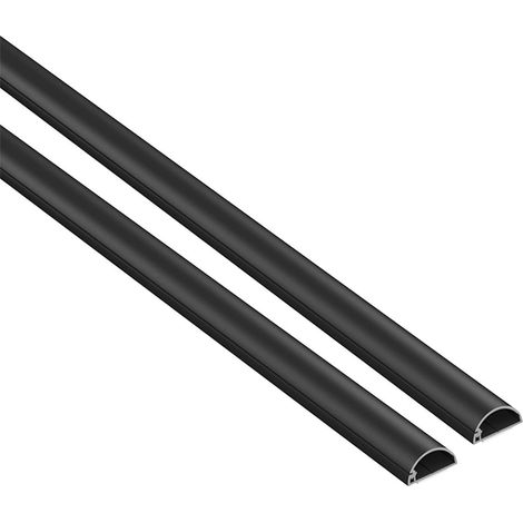 D-Line Micro+ 1M2010B, Passacavi, Canalina Passacavi, Canalina Copricavi, Canalina Passacavi Pavimento - 20 x 10 mm - 1 m Lunghezza - Nero (1/5)