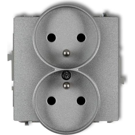 Deco Soft Doppelsteckdose mit/ohne Rahmen, silbermetallic 7DGPRSO-2zp (1/3)