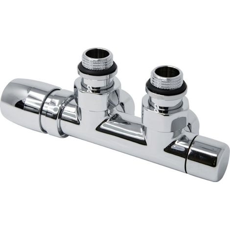 Ensemble robinet ILHINA équerre à gauche chromé entraxe 50 mm tube cuivre Ø12/14/15 - THERMADOR KIRCGCCH