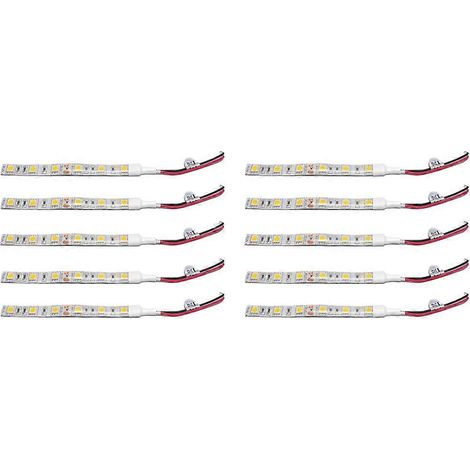 Lot de 10 bandes LED 5050 étanches blanc chaud de 10 cm, 12 V CC, pour caravane, bateau ou voiture()