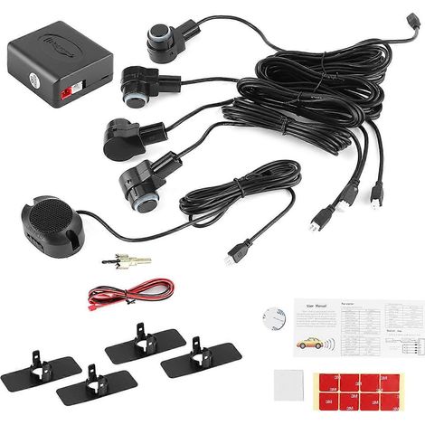Système d'aide au stationnement intelligent avec 4 capteurs, radar de recul automatique et avertisseur sonore de 65 dB.