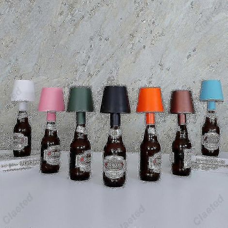 Lámpara de mesa LED con forma de botella de vino y carga USB para decoración de bares, cafeterías y hogares. (1/5)