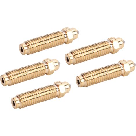 Set mit 5 Elegoo Centauri Carbon kompatiblen Bimetalldüsen für 3D-Drucker, hergestellt aus gehärtetem Messing und Stahl, 0,4 mm, hochtemperatur- und verschleißfest. (1/5)