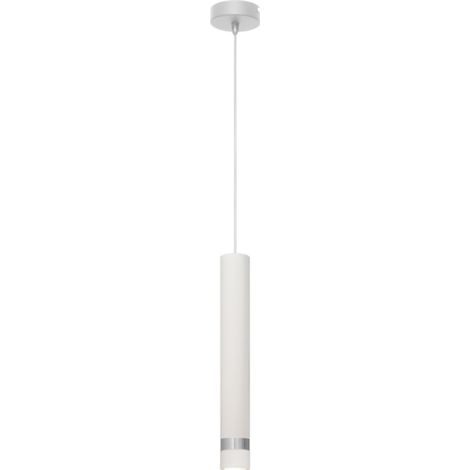 Helam TUBA Slim Suspension Plafonnier Blanc, Chrome 10cm