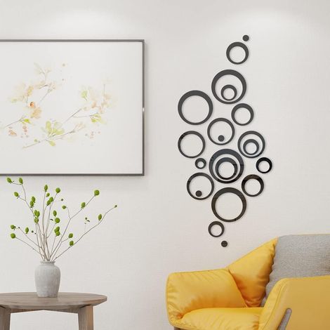 AIDUCHO 24 Piezas Adhesivo de Pared con Espejo Circular 3D, Espejo Acrílico Ajustable, Adhesivo de Pared Removible, Decoración del Hogar, Adhesivo de Pared con Espejo Redondo, Adhesivo de Espejo Redon (1/5)