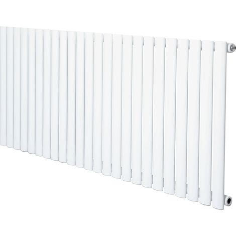 Oval Single Column Radiator - 600 x 1440mm - White