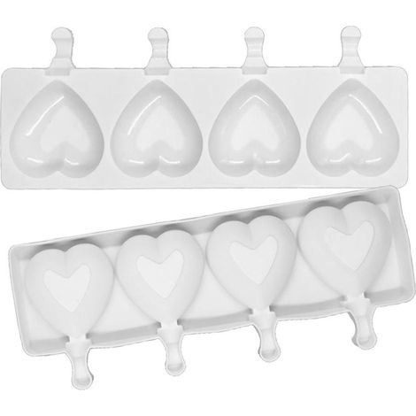 à glace 4 cavités moule à sucettes glacées 3D en forme de (1/4)