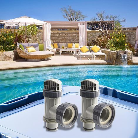 2er-Pack Intex-Kolbenventil mit komplettem Ersatzset, Poolfilteradapter, mit Schlauch-O-Ringen, Stufenscheiben, einfaches Öffnen/Schließen-Design, für oberirdische Pools (1/5)