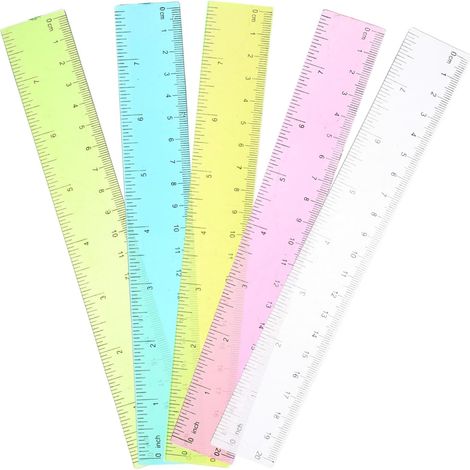 Règle flexible en plastique de 30 cm, lot 5, surface lisse et (1/5)