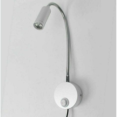 Lampe de lecture murale LED dimmable – Col de cygne flexible 28 cm – Interrupteur tactile – Port USB 5V/2A pour chargement (1/5)