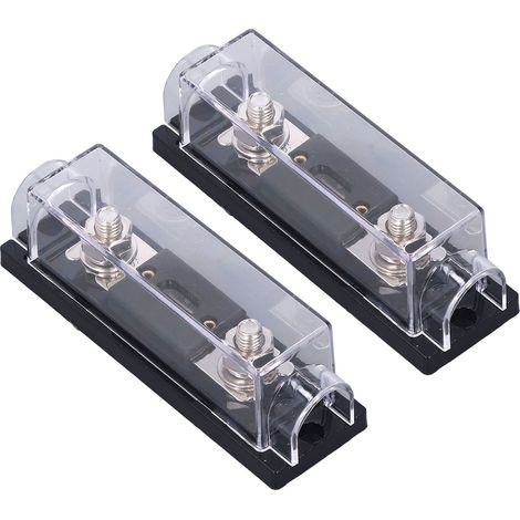 Blocs Fusibles Audio ANL 250A 48V avec Connecteurs en Laiton Doré - Lot de 2 - Protection Haute Puissance pour Systèmes Auto/Camping-Car/Bateau (1/5)