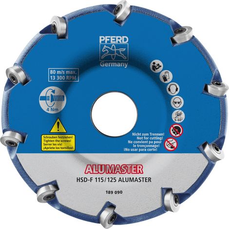 PFERD TOOLS Hochleistungsfrässcheibe ALUMASTER F Ø 115 mm für Winkelschleifer Alu Bearbeitung (1/5)