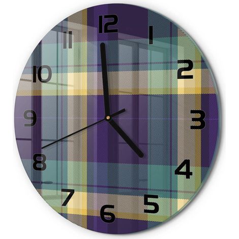 Horloge Murale Ronde Décorative en Verre Silencieuse Salon Cuisine Bureau Texture en maille fi 30 cm (1/5)
