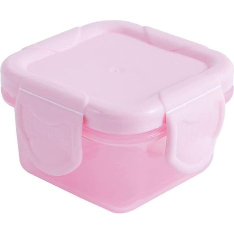 5pcs Frischhaltedosen Luftdicht und Auslaufsicher Vorratsdosen mit Deckel BPA Frei Quadratische Schulbrotdosen für Mikrowelle, Gefrierschrank und Spülmaschine (rosa-60ML) (1/5)