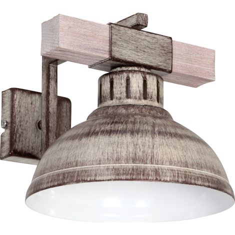 Applique industrielle bois clair métal Hakon E27 Luminex