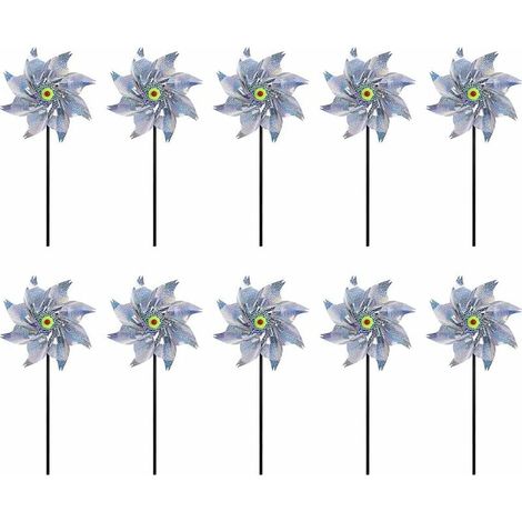 Reflektierende Windmühle, 10er-Packung, Vogelabwehr, für Garten, Obstgarten, Hof (1/5)