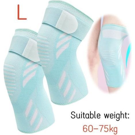 Genouillère de Compression,Attelle De Genou Élastique,Genouillères de Sport Réglable,pour Ligamentaire,Rotulienne,pour Jogging(Bleu) (1/4)