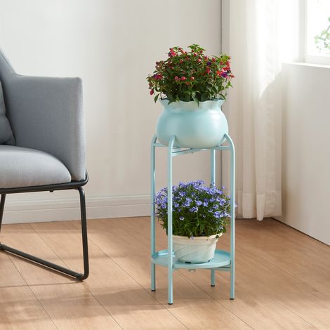 Blumenständer Altena 80,5x40x40 cm Hellblau [en.casa]