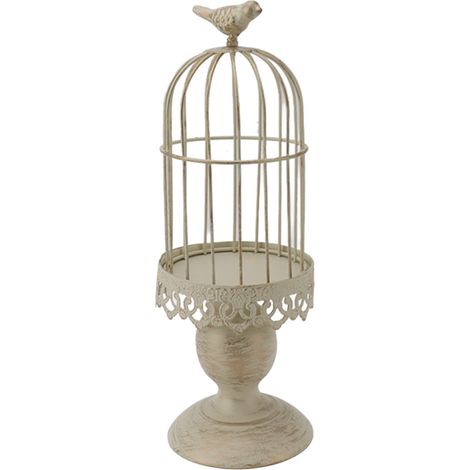 Porte-Bougie Cage à Oiseau en Fer Vintage Base Stable Amovible Décor pour Chambre Restaurant (1/5)