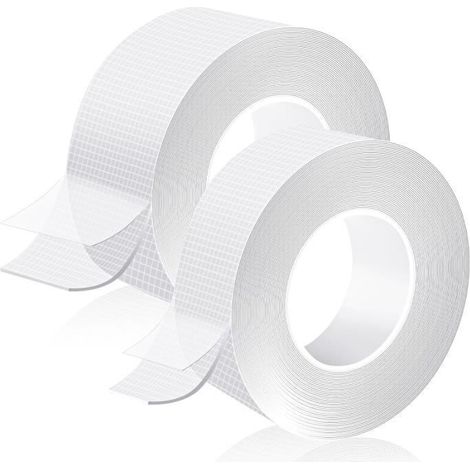 Nano-Doppelseitiges Klebeband, 2 Rollen, starkes, transparentes, doppelseitiges Klebeband, waschbar und wiederverwendbar (1/4)