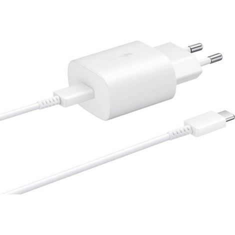 Caricabatterie Samsung EP-TA800 bianco con ricarica rapida da 25 W e connettore USB-C. (1/5)