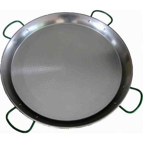 Plat à paella en métal Ø 90 cm – Acier durable – 2 ou 4 poignées pour transport facile – Ustensile de cuisine professionnel – Vaello Campos