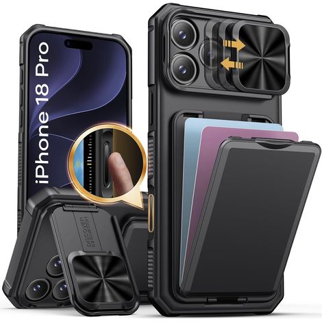 Coque pour iPhone 18 Pro avec Commande de la Caméra, 2026, Noir (1/5)