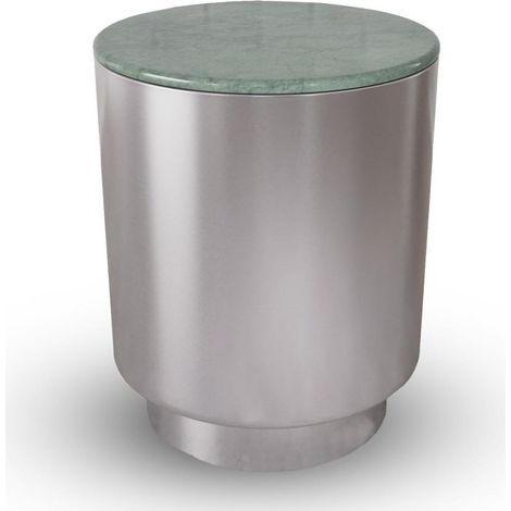 Mesa auxiliar Norsica 1083, Plata + Mármol verde (1/2)