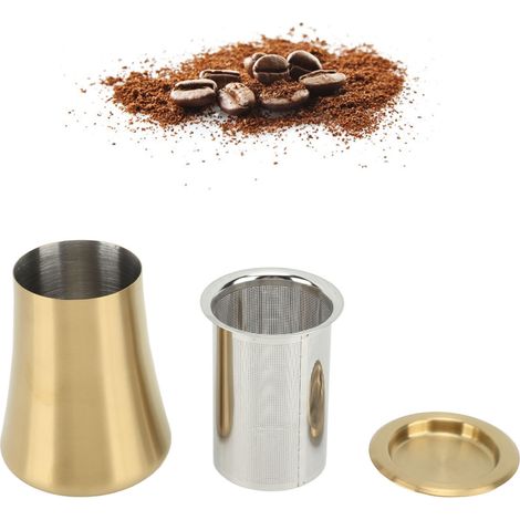 Vergoldetes Kaffeesieb aus Edelstahl 304, feines Kaffeesieb für langsames Brühen, Kaffeefilterbecher. (1/5)