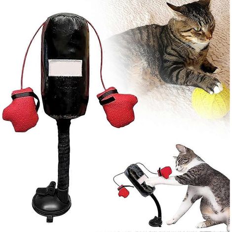 Interaktiver Boxsack für Katzen mit Boxhandschuhen, gefüllt mit Katzenminze
