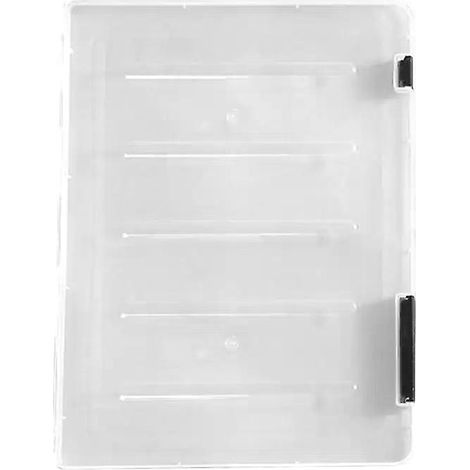 Boîte de classement transparente pour dossiers A4 A5, boîte de rangement portable à clip en plastique, boîte de finition transparente, boucle portable, couleur Rand (1/5)