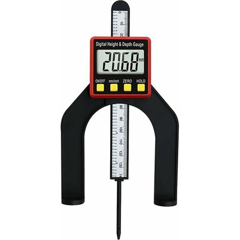 Jauge De Profondeur Numérique Jauge De Mesure De La Hauteur De Mesure Du Bois Appareil 2 En 1 Hauteur Outil De Mesure Pour Le Réglage Remises Grooves-LIAIKI (1/4)