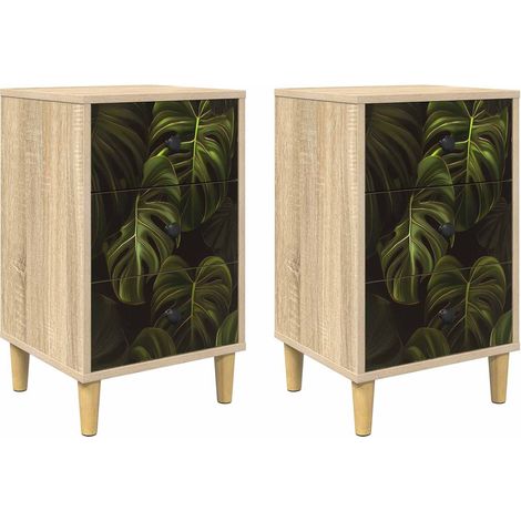 Bedside Cabinet ELBURG 2 pcs Sonoma Oak 36 x 33 x 60 cm vidaXL