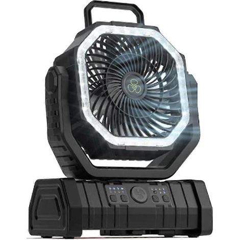10000 mah batterie ventilateur rechargeable avec hook et bright LED lampe télécommande timer auto oscillation cordless A (1/5)