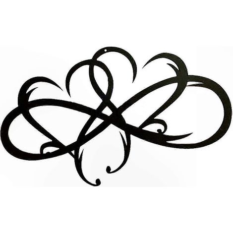 Décoration murale en métal cœur infini, panneau en fer artistique géométrique, motif amour pour salon rustique, teinte dépareillée (1/5)