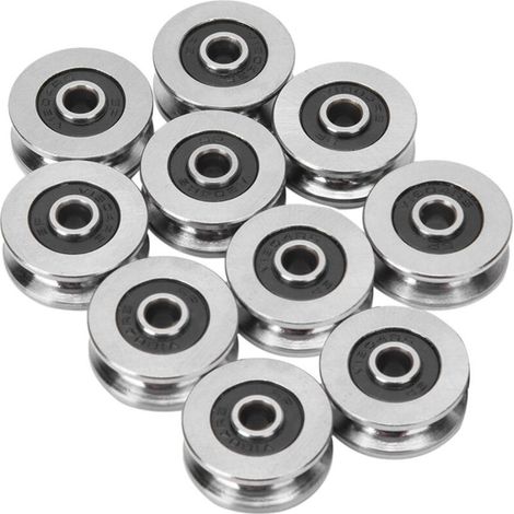 10 pcs V Groove Roulement À Billes , 4 18 8mm V Groove Track Roulement À Rouleaux Guide Rail Roulement , pour moteur, jouets, modèle, instrument et mètre, outils électriques (1/5)