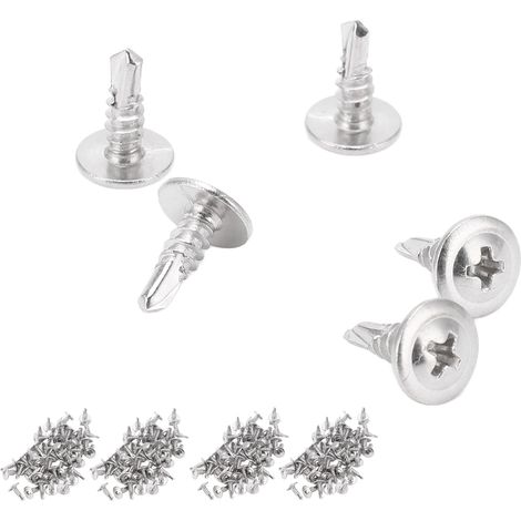 Vis M4,2x13 autoforeuse tête ronde, rondelle intégrée, lot de 200, acier inoxydable 304, visserie étanche pour fixation légère, usage intérieur/extérieur, résistante à la corrosion. (1/5)