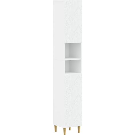 vidaXL Armadio da Bagno con Ripiano Aperto DELFT Bianco (1/5)