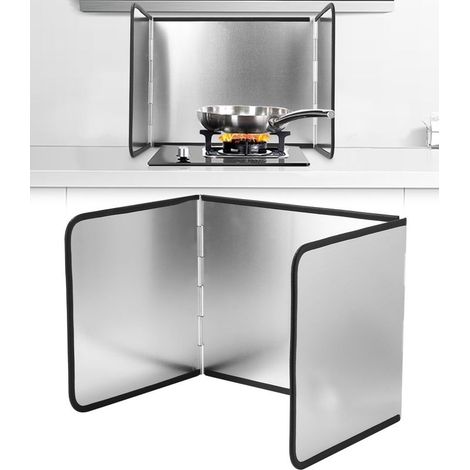 38.5x29x30cm,Plaque Anti Projection Cuisine 4 Côtés Anti Eclaboussure Cuisine Pliable Protection Plaque de Cuisson Facile À Nettoyer Gadget Cuisine Anti éclaboussures pour la Cuisine et Cuisinière (1/5)