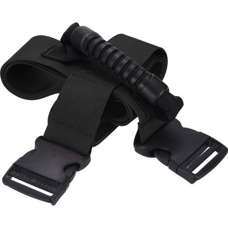 Carrying Strap with Handle, Cross Style Adjustable Nylon Belt for Moving Lifting Boxes Grocery Luggage, Black (1/5)