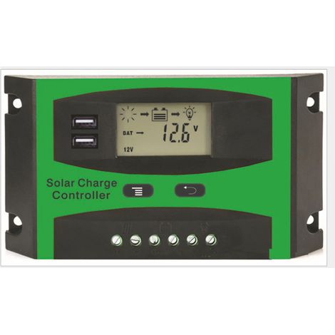 Dualer USB-Solarladeregler mit LCD-Bildschirm für Batterie und Solarpanel (1/5)