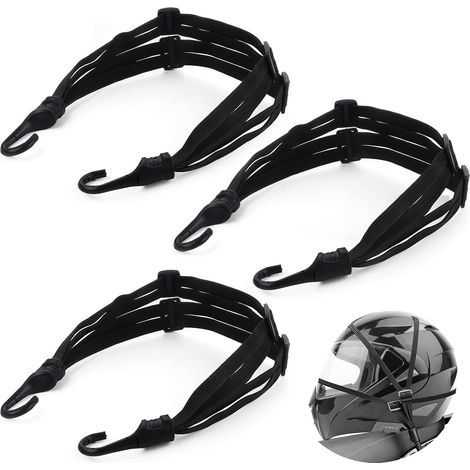 AIDUCHO 3 Sangle Bagage Elastique Avec Crochets Double,Ceinture De Sangle De Bagage Rétractable,Tendeurs Elastiqu En Nylon Noir Pour Vélo Casque De Moto Bagages Chariot Remorque Cargo(60-110cm) (1/5)