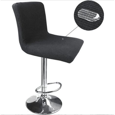 Housse de chaise de bar noire – Lot de 2 pièces – Polyester – Convient pour chaises de 28 à 35 cm de hauteur – Lavable en machine (1/5)