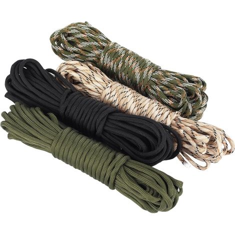 Paracord-Seil, 4 Stück – 4 mm x 10 m – 9-adrige Nylonschnur für Camping, Wandern, Handarbeiten und Outdoor-Aktivitäten – 4 Farben (1/5)